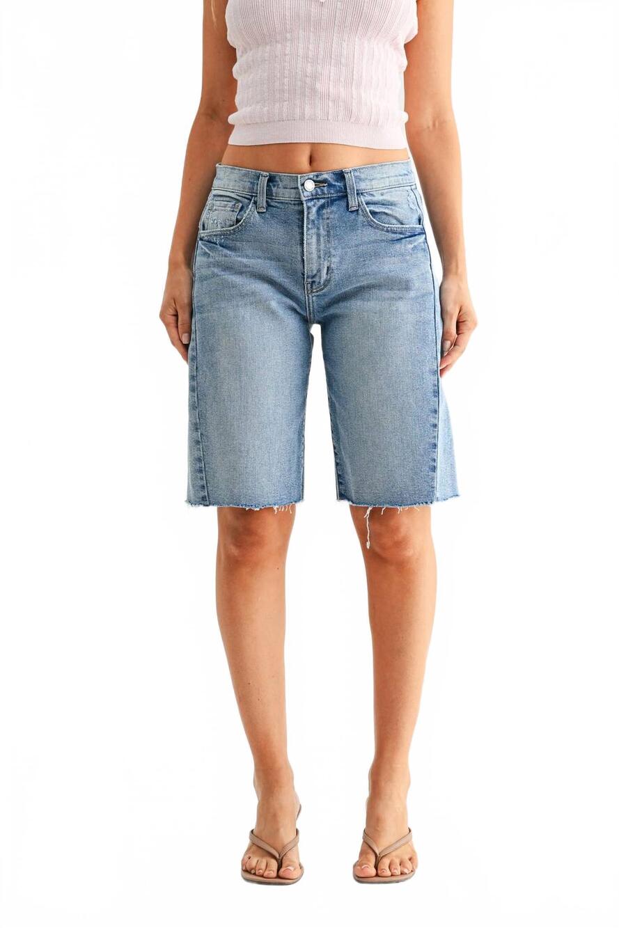NEW SJG sariah seamed longer shorts in light denim